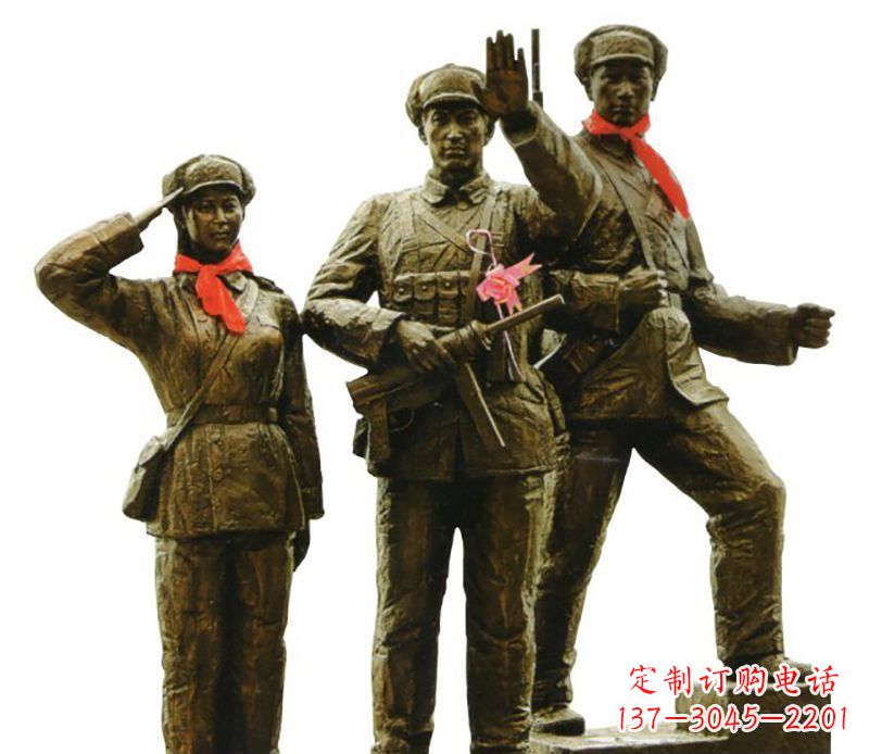 保定解放军战士人物铜雕