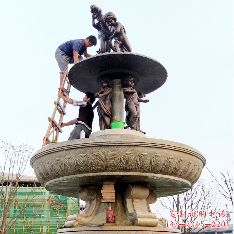 保定精美金蝉石喷泉雕塑