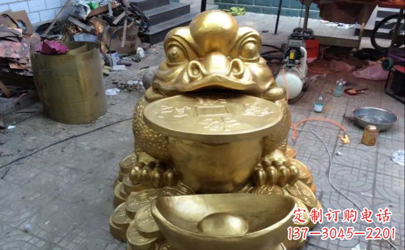 保定铜质金蟾招财动物雕塑