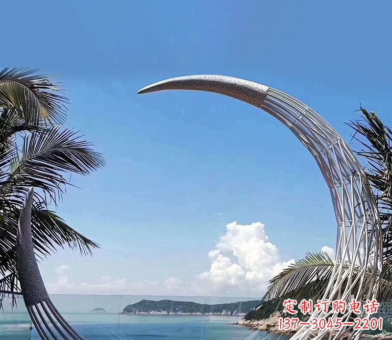 保定无比耀眼的不锈钢月亮雕塑
