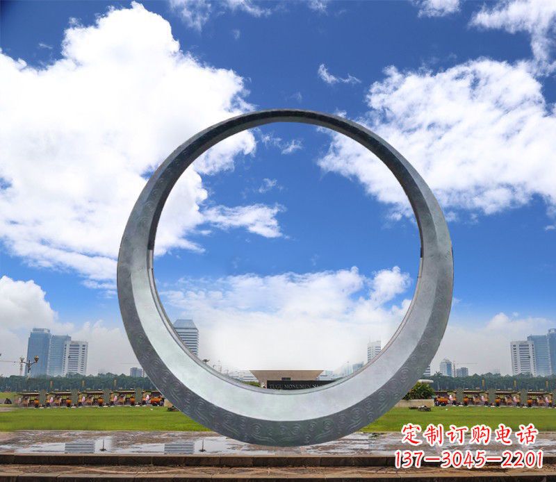 保定景观美化,中领雕塑不锈钢圆环雕塑