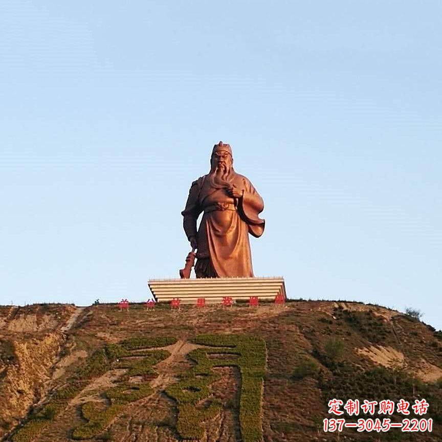 保定景区大型关公铜雕-中国历史名人三国名将武圣雕像