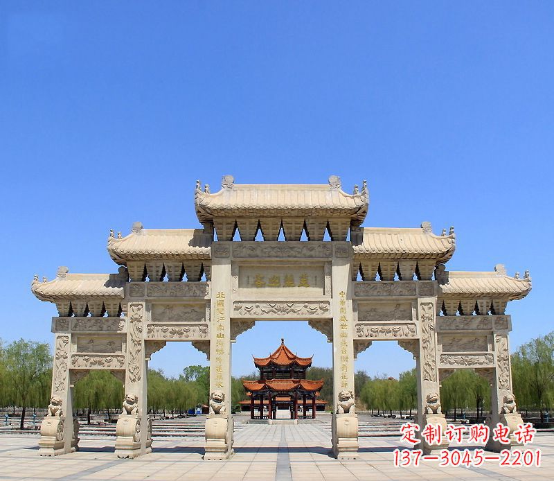 保定中领雕塑:专业定制大型建筑牌坊雕塑