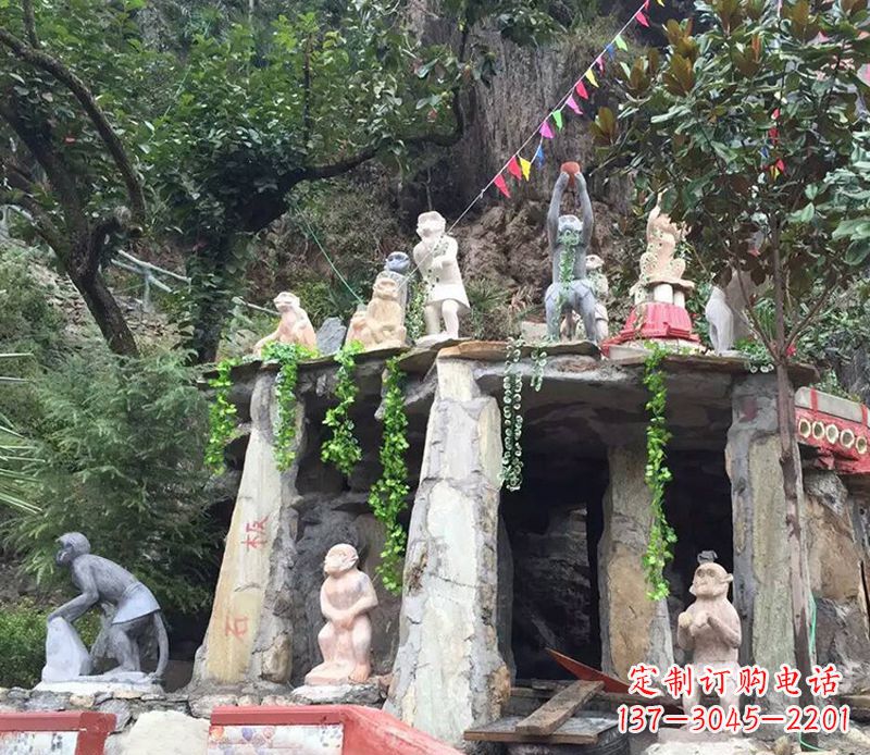 保定景区动物猴子石雕