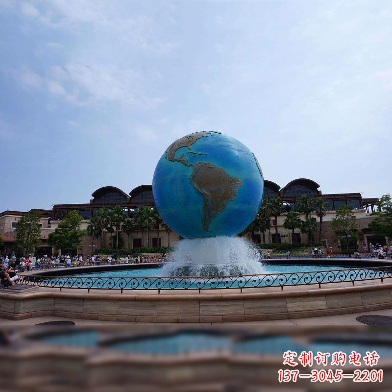 保定景区广场不锈钢地球仪水景喷泉景观雕塑