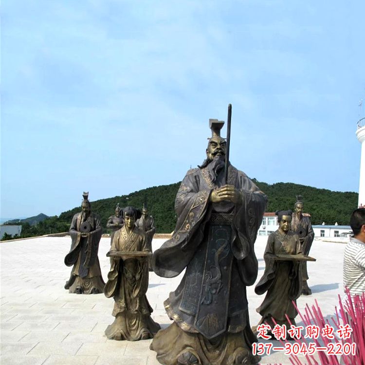 保定景区广场汉武帝刘彻祭天情景雕塑