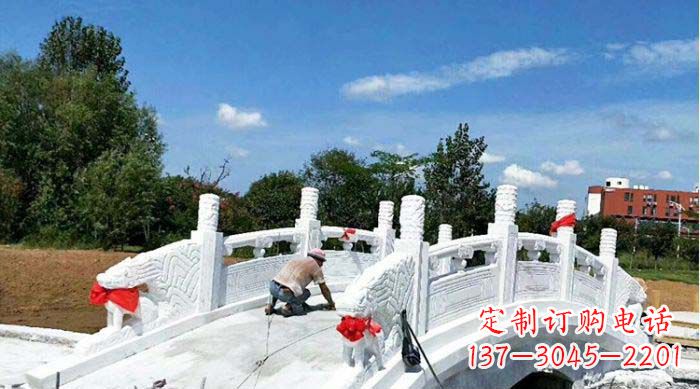 保定景区汉白玉石雕拱桥
