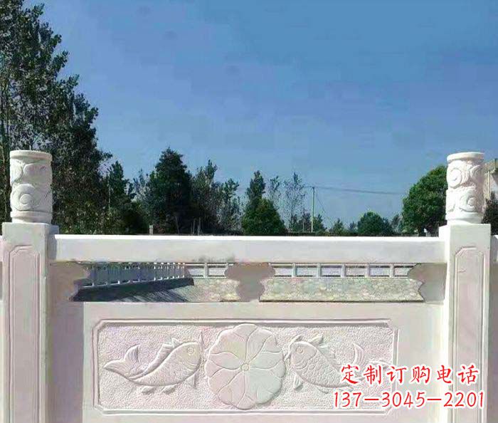 保定景区汉白玉石浮雕栏板