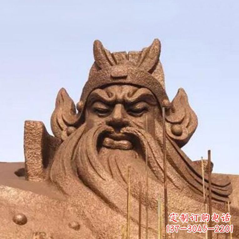 保定景区景点大型关公石雕头像