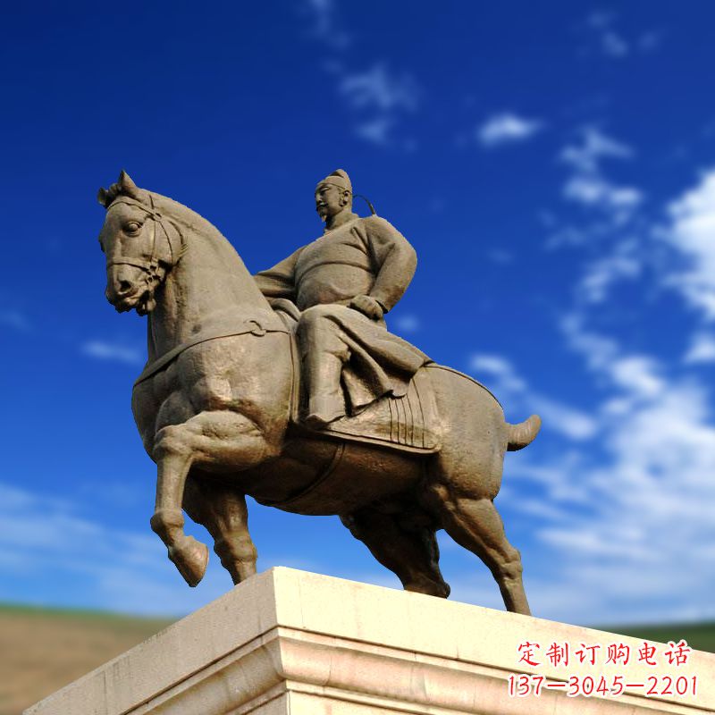 保定景区景点古代帝王李世民骑马景观雕塑