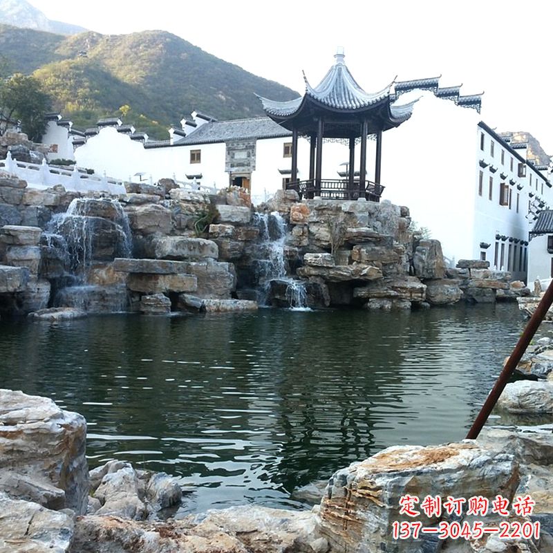 保定景区景点水池水景奇石假山