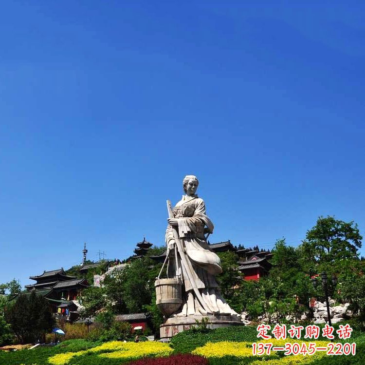 保定美女雕塑,用精美石料表现传统美