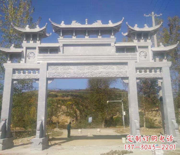 保定中领雕塑:精雕制作仿古石牌坊石雕
