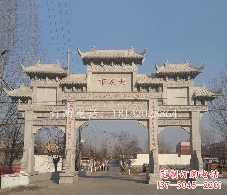 保定景区三门七楼石雕牌坊——精美绝伦的牌坊雕塑