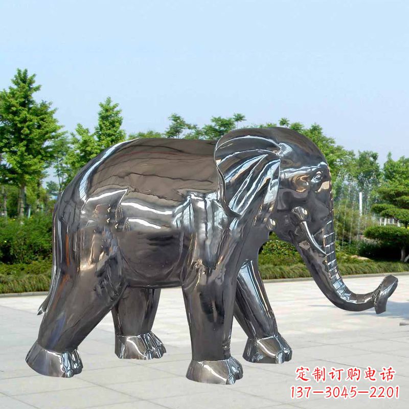 保定镜面不锈钢大象雕塑