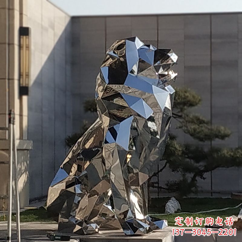 保定现代狮子雕塑,金属时尚与艺术完美结合