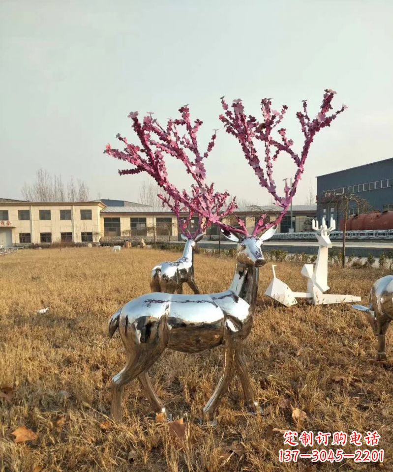 保定镜面不锈钢梅花鹿雕塑,一款极致的雕塑体验