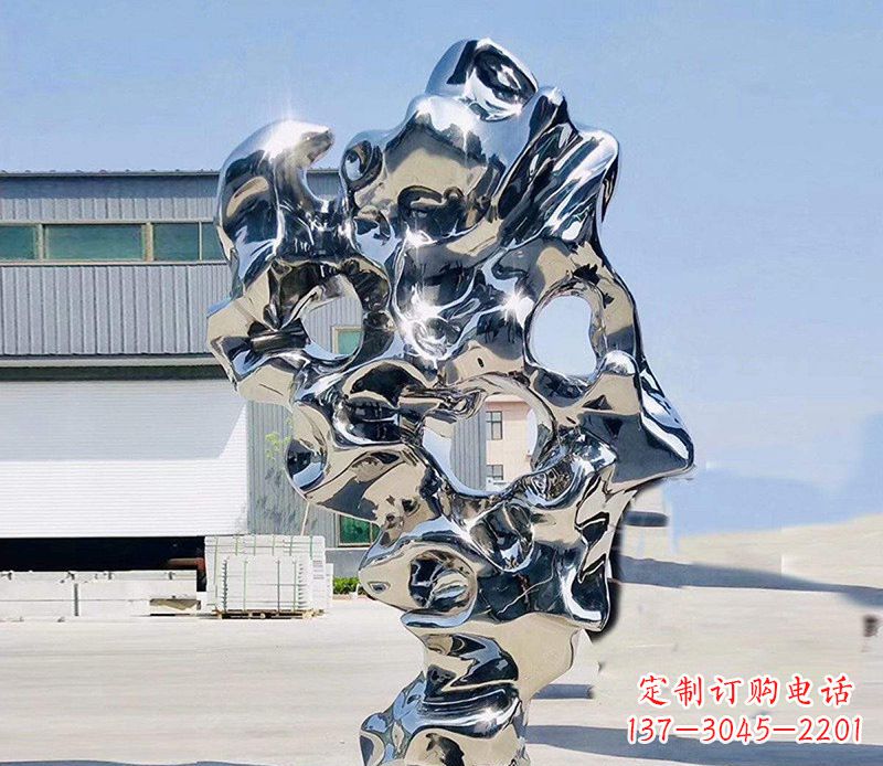 保定镜面不锈钢太湖石雕塑