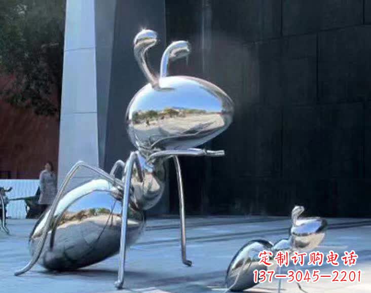 保定不锈钢蚂蚁雕塑,抛光镜面,精致精美