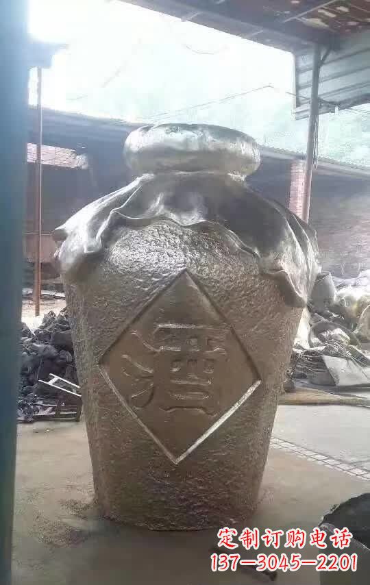 保定传统文化气质的酒坛铜雕