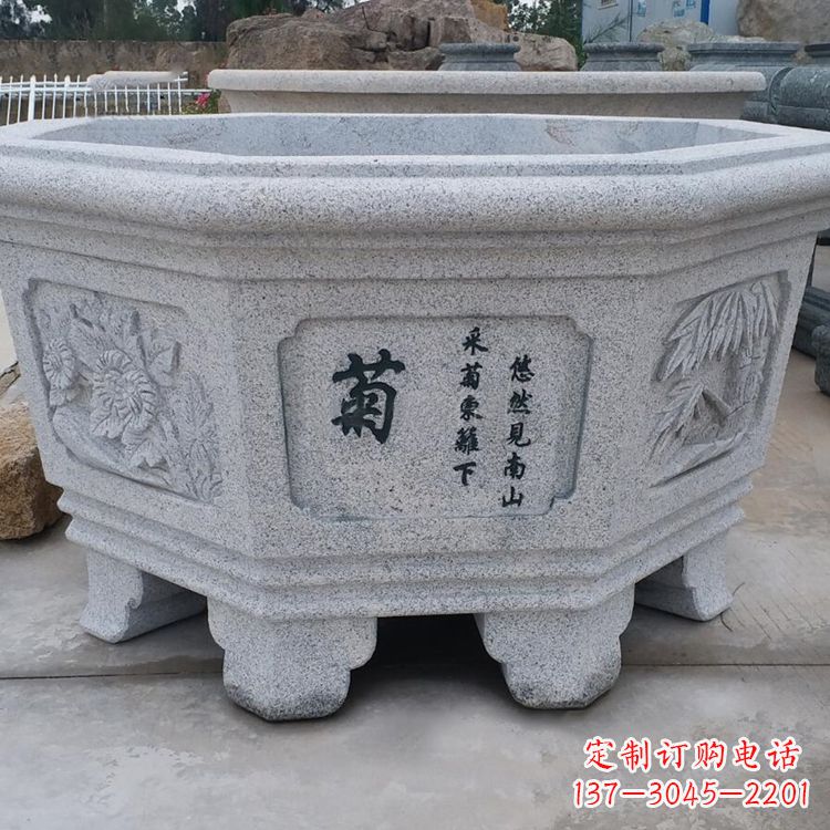 保定精美砂岩花盆雕塑,点缀精致家居
