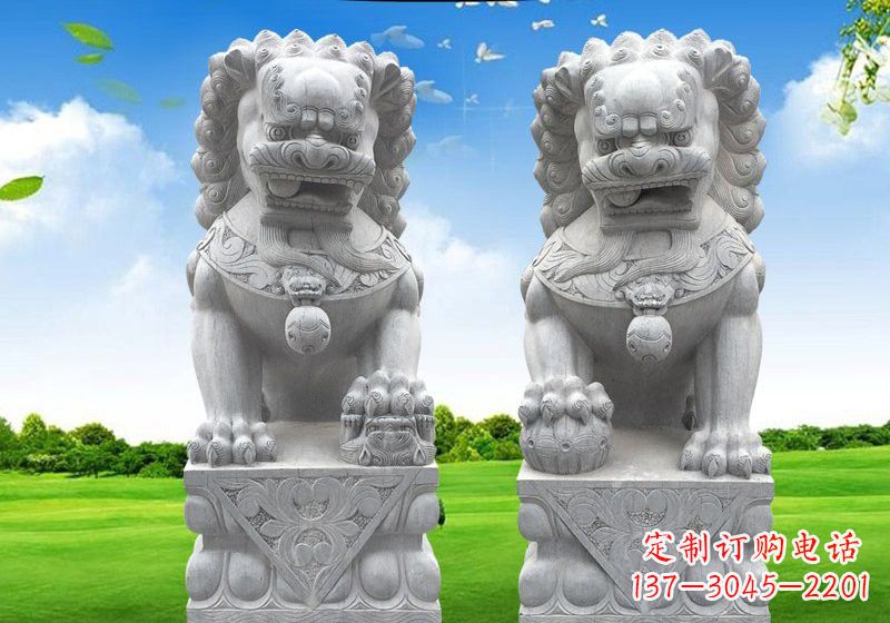 保定风采傲人的狮子石雕