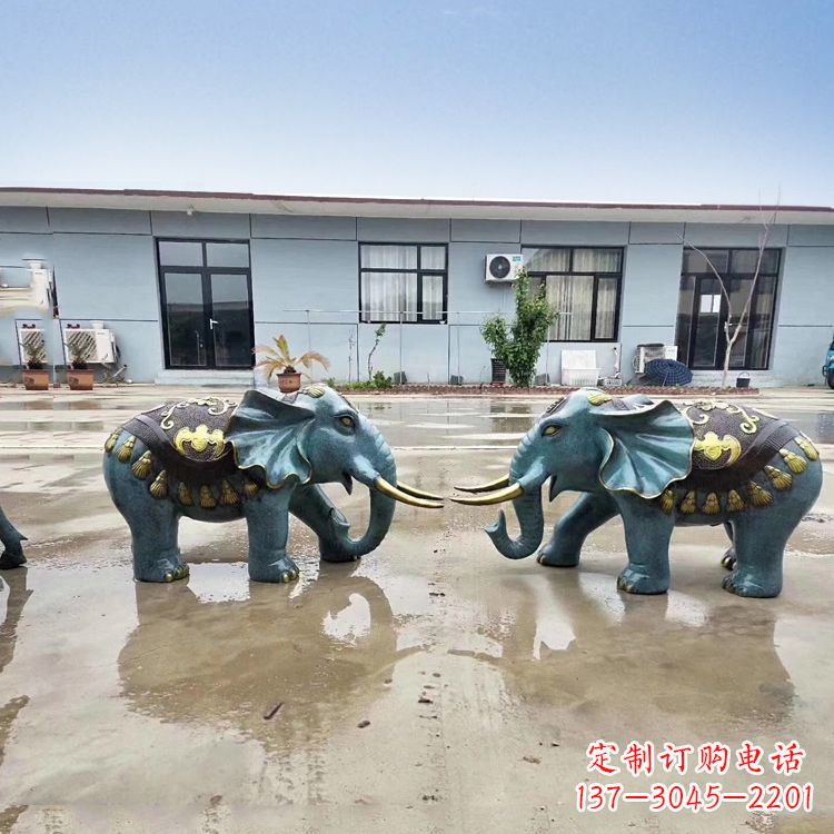 保定优雅可爱的烤漆铜雕小象
