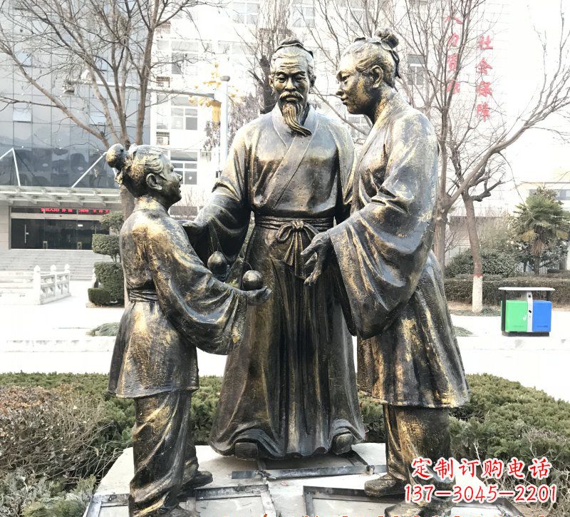 保定高端孔融让梨人物铜雕