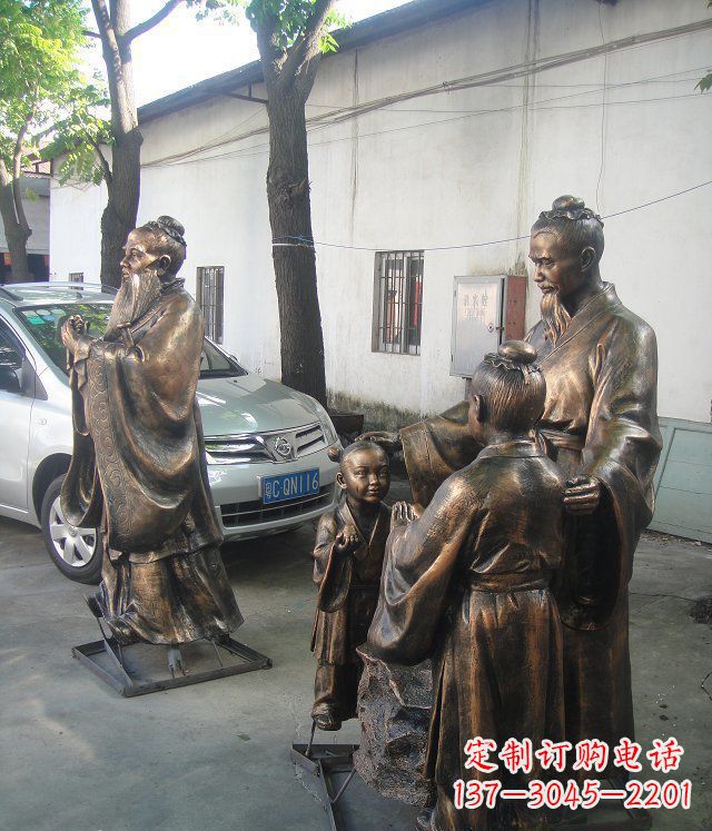 保定孔融让梨校园景观铜雕
