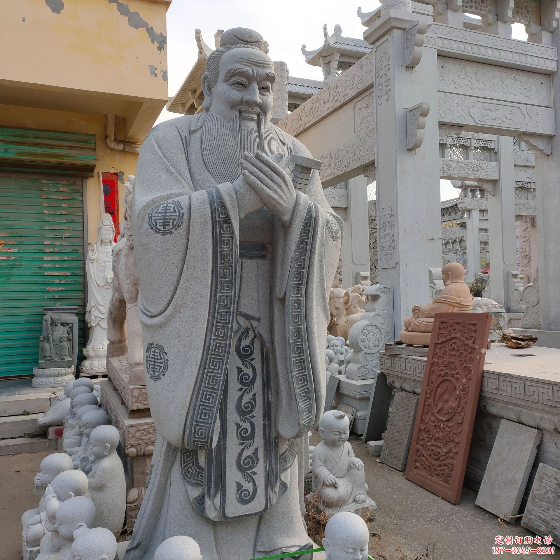 保定古韵传神,赞美伟大的孔子雕塑