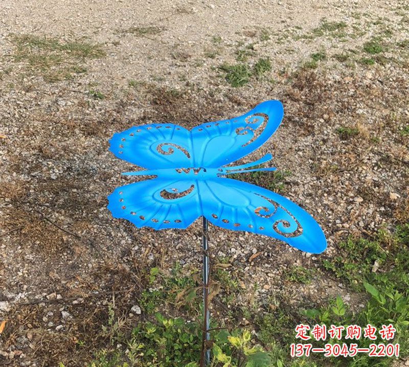 保定蓝色不锈钢铁艺蝴蝶雕塑