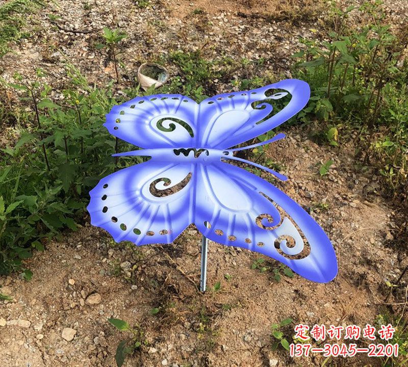 保定蓝紫色不锈钢蝴蝶雕塑