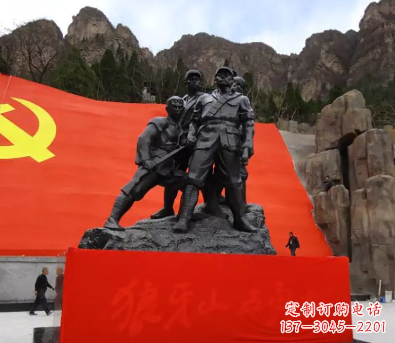保定狼牙山五壮士烈士铜雕,永载革命先烈光辉