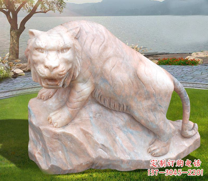 保定金灿灿的老虎石雕公园动物摆件