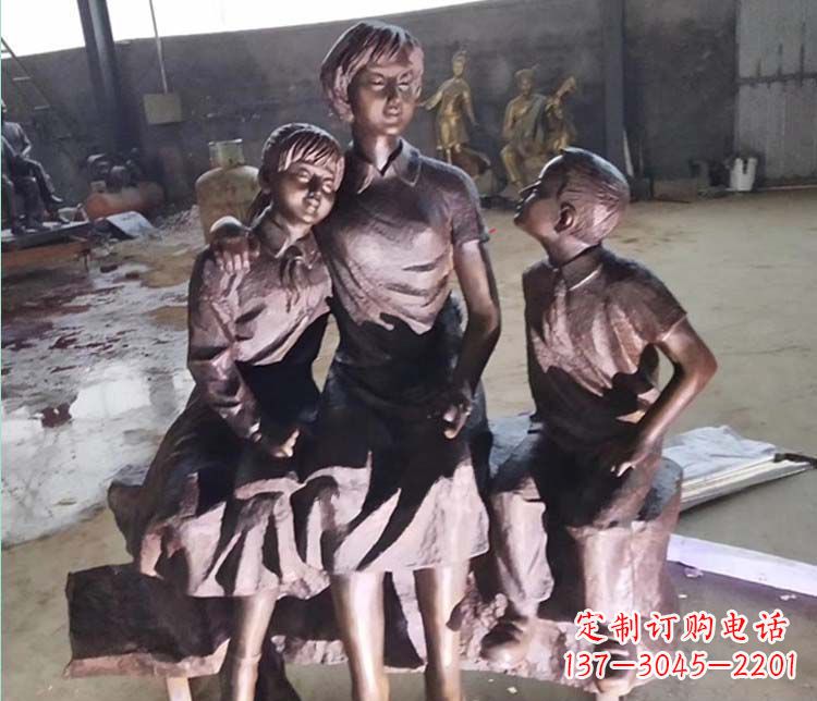 保定老师和学生铜雕