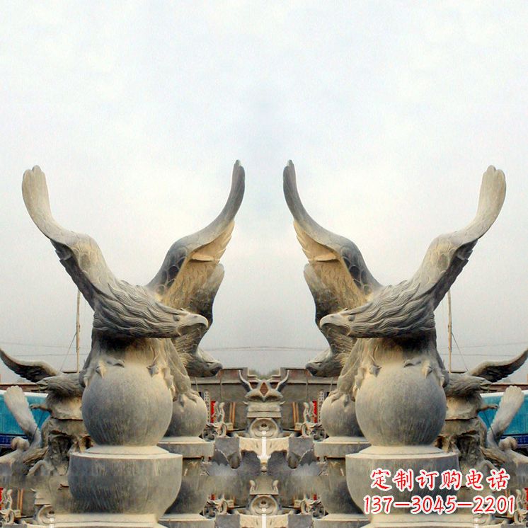 保定精美老鹰青石雕塑,呈现独特自然美