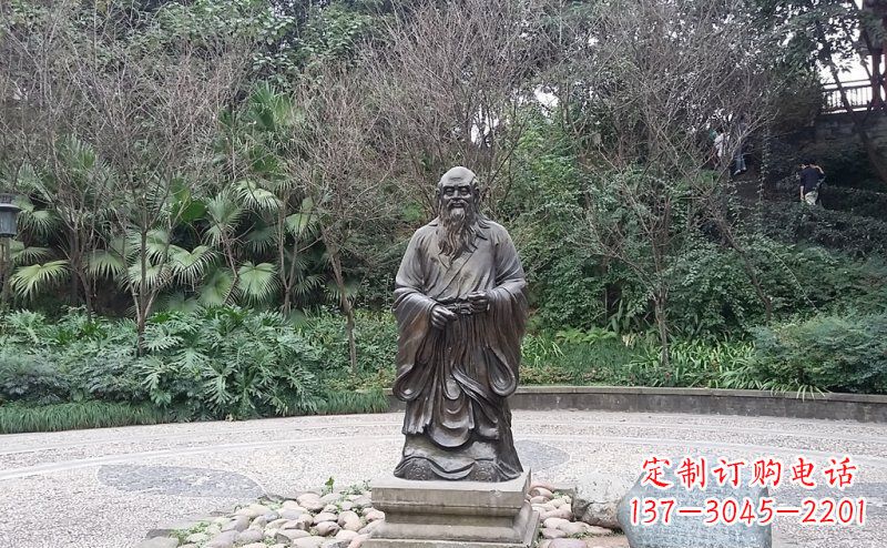 保定品尝古典:中领雕塑老子铜雕
