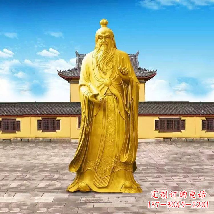 保定中领雕塑老子骑牛石雕