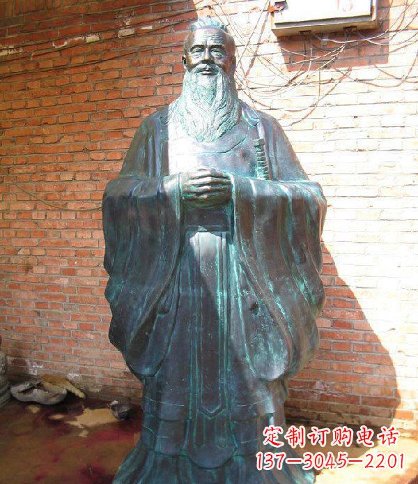 保定老子校园历史名人铜雕,给您的经典力量