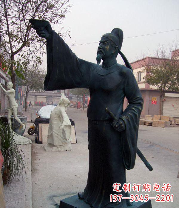 保定李白诗仙铜雕,精美制作,永久传承