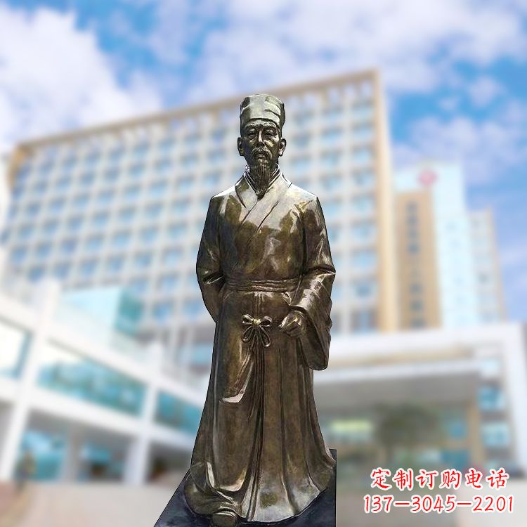 保定李时珍仿铜雕塑-李时珍雕像