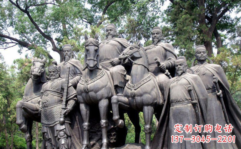 保定李世民领兵名人铜雕,永久流传霸业辉煌