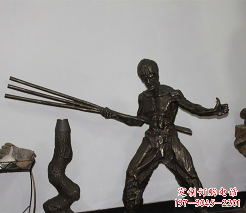 保定海量李小龙铜雕尽显功夫之美