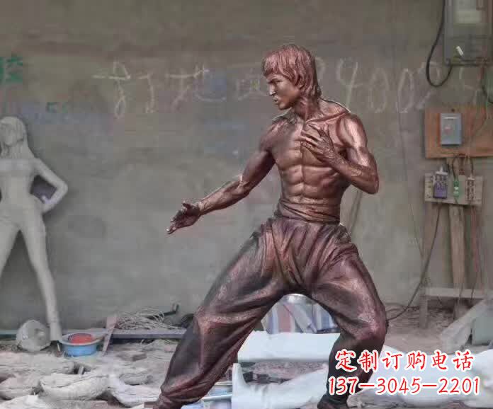 保定李小龙铜雕1