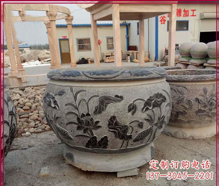保定中领雕塑:传承经典,水缸雕塑仿古圆水缸