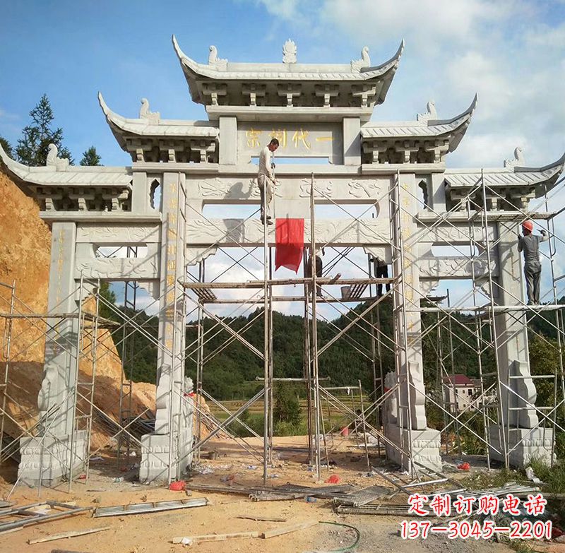 保定临高石雕牌坊公园,让您找到最好的牌坊雕塑