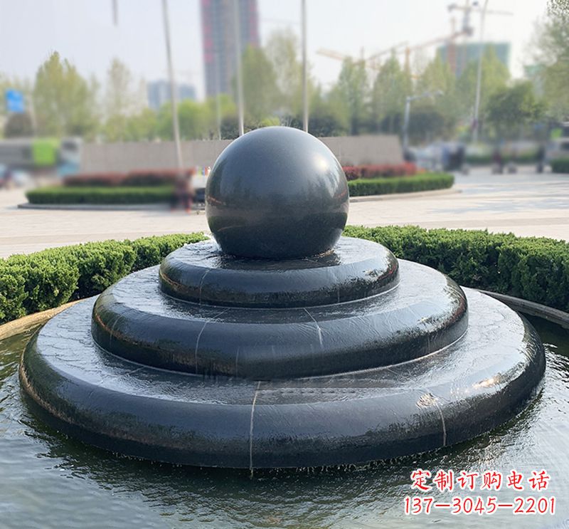 保定临沂石雕风水球喷泉