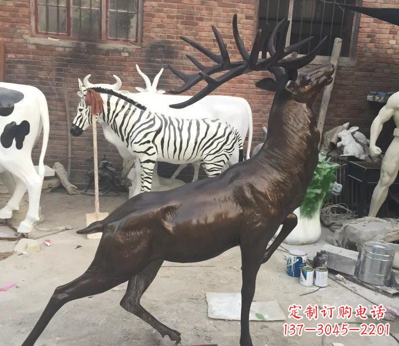 保定羚羊公园动物铜雕,欣赏自然之美