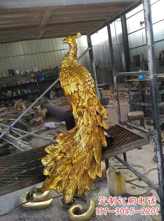 保定精工制作的鎏金凤凰雕塑
