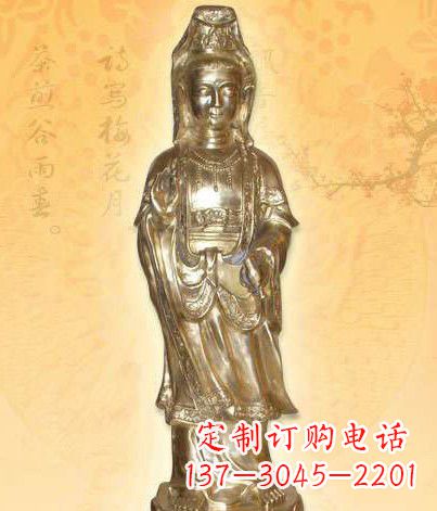 保定鎏金观世音菩萨雕塑,让你神马都不愁
